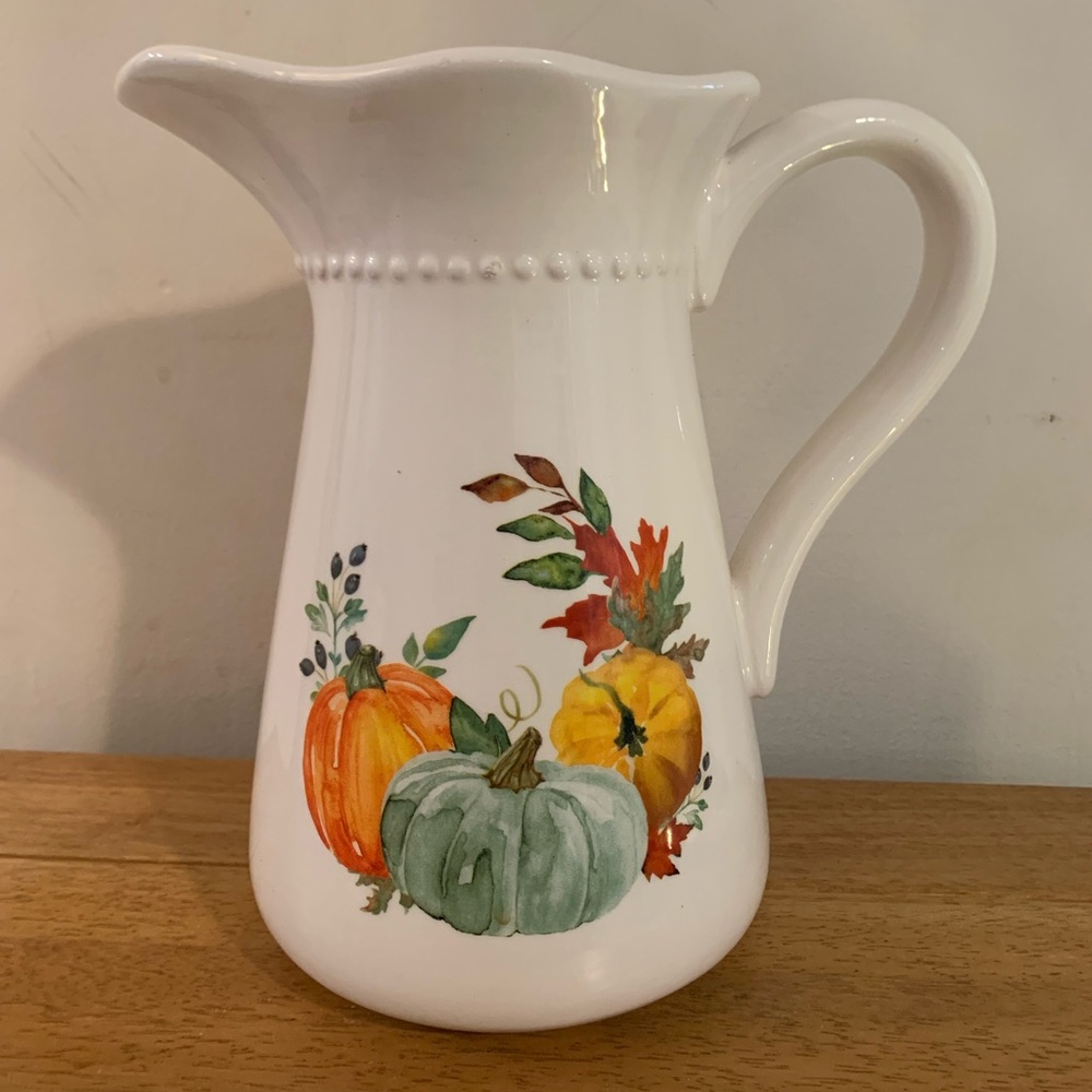 Ashland Harvest Pumpkins Pitcher 10 inches Tall NWT
